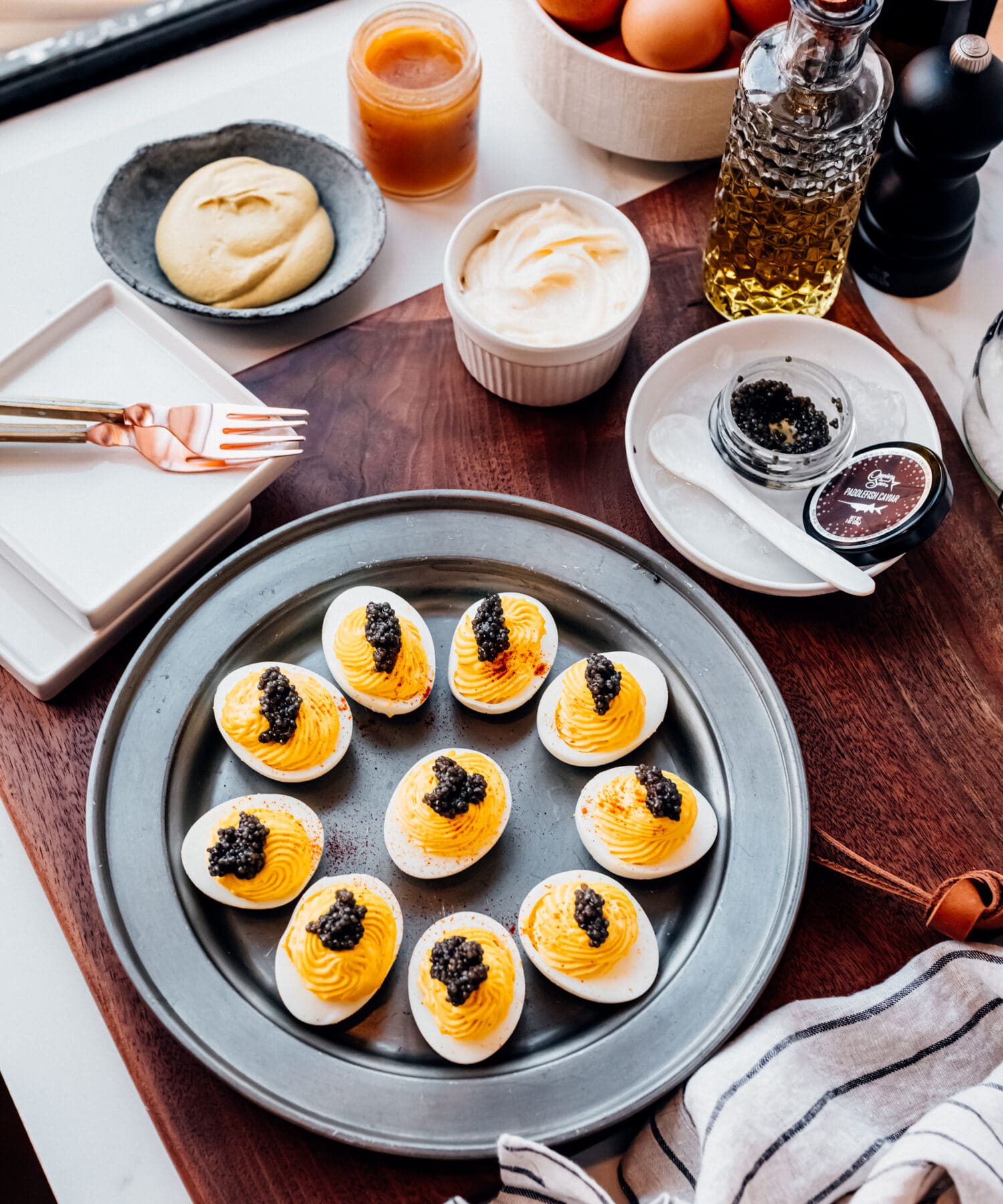 Deviled Eggs and American Paddlefish Caviar