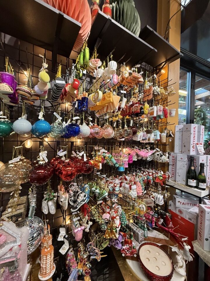 Christmas ornament display at Zupan's Markets