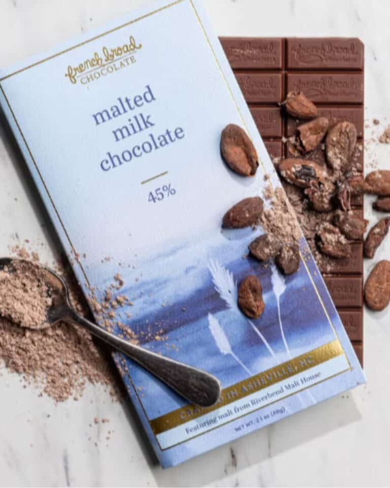 French Broad malted milk chocolate bar