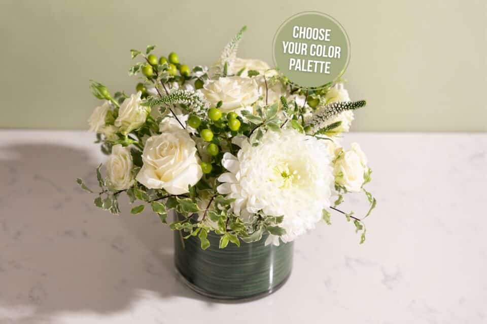 bouquet of flowers with a green background