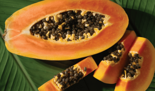Papaya slices
